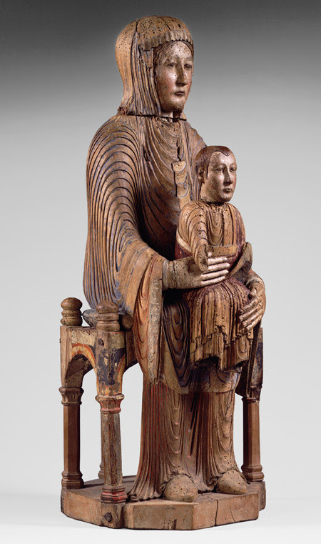 Medieval Madonna and Child carved in wood. Metropolitan Museum of Art