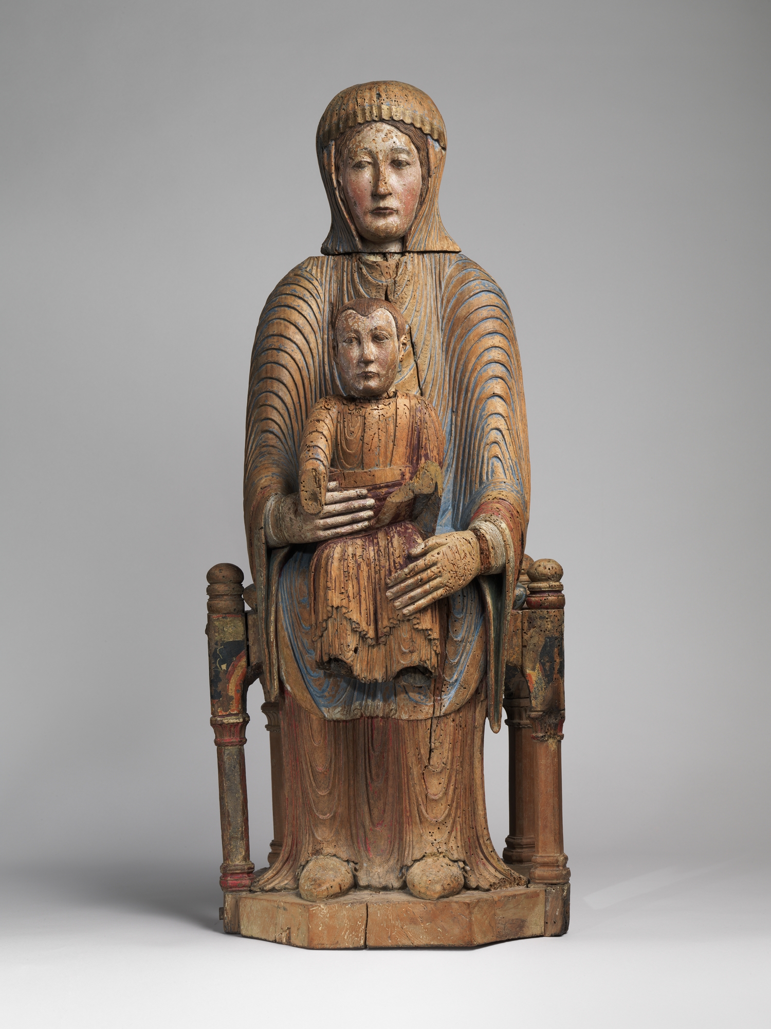Medieval Madonna and Child carved in wood. Metropolitan Museum of Art