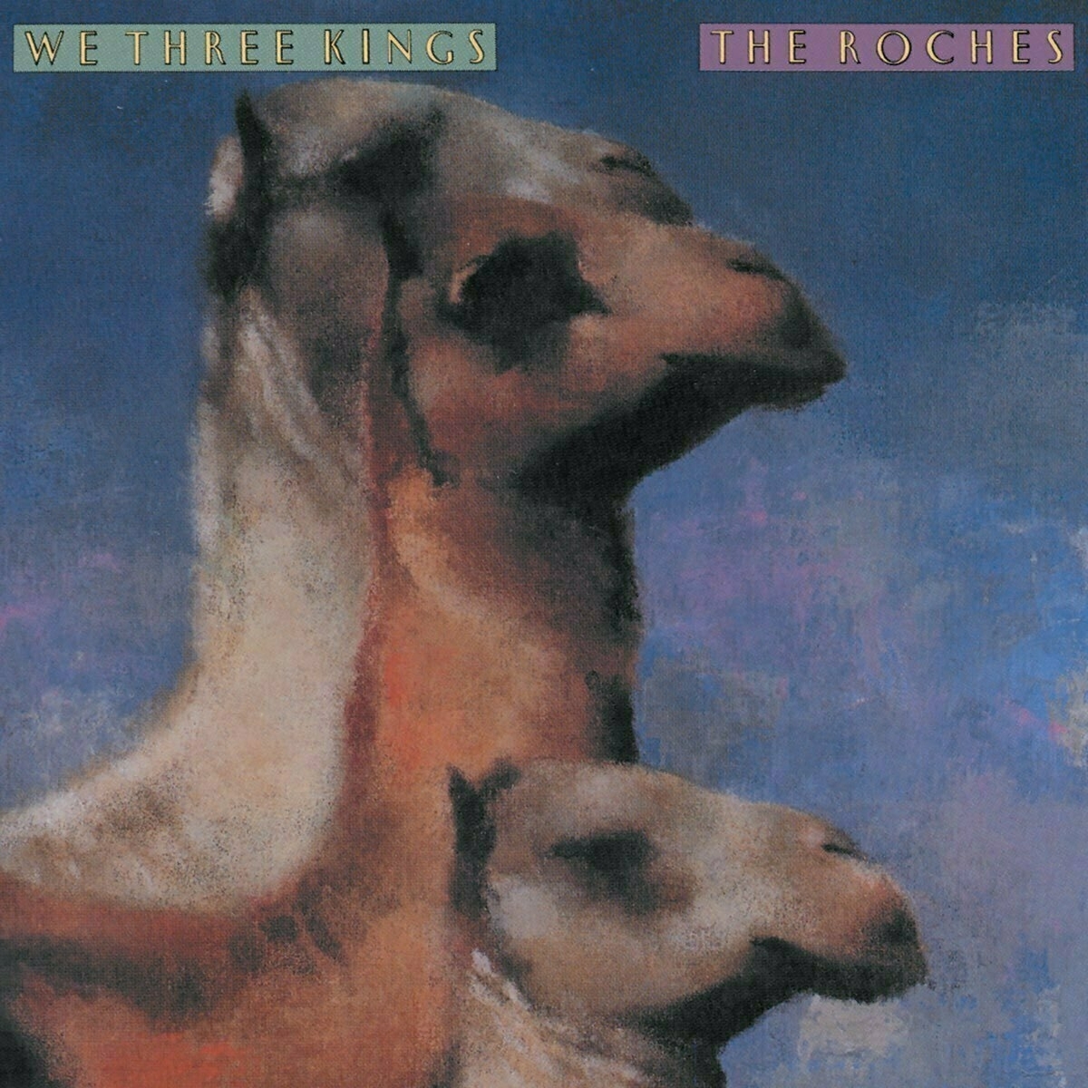 Cover  art depicting three camels for an album of Christmas songs by The Roches